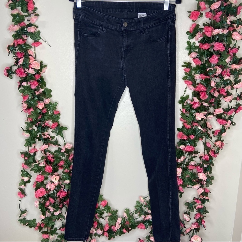 &Denim Faded Black Skinny Jeans Womens Vintage Wash Grunge Hobo 28 H&M